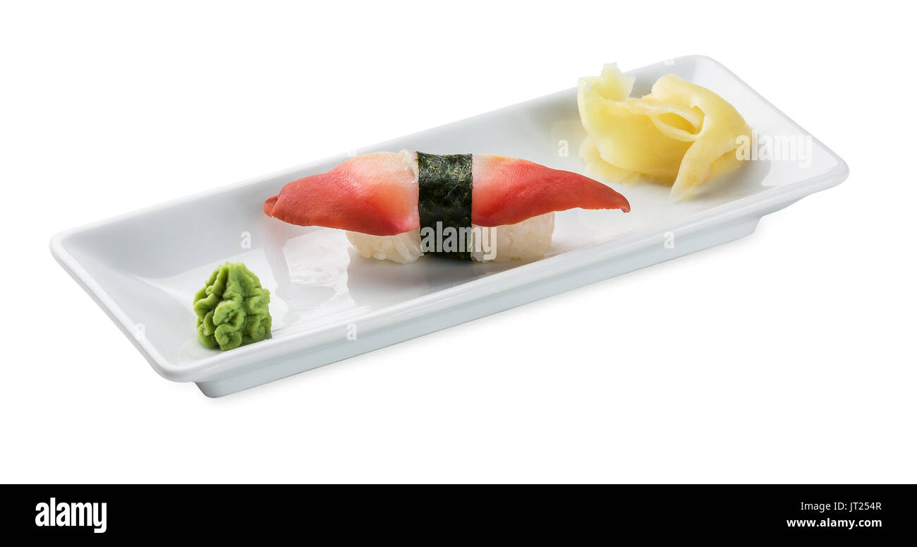 Sushi with shellfish.Isolated on white background Stock Photo - Alamy