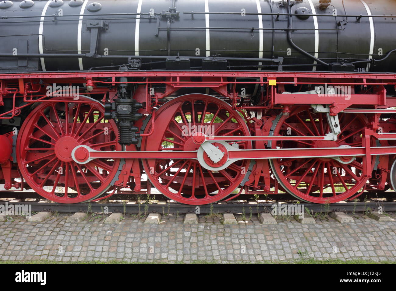 Räder einer alten Dampflokomotive Stock Photo