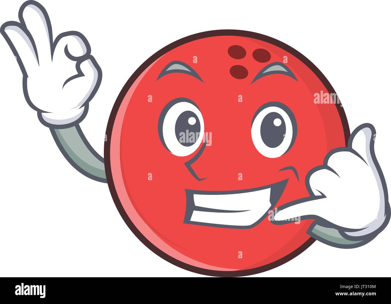 Call me okay bowling ball character cartoon vector illustration Stock Vector Image & Art Alamy