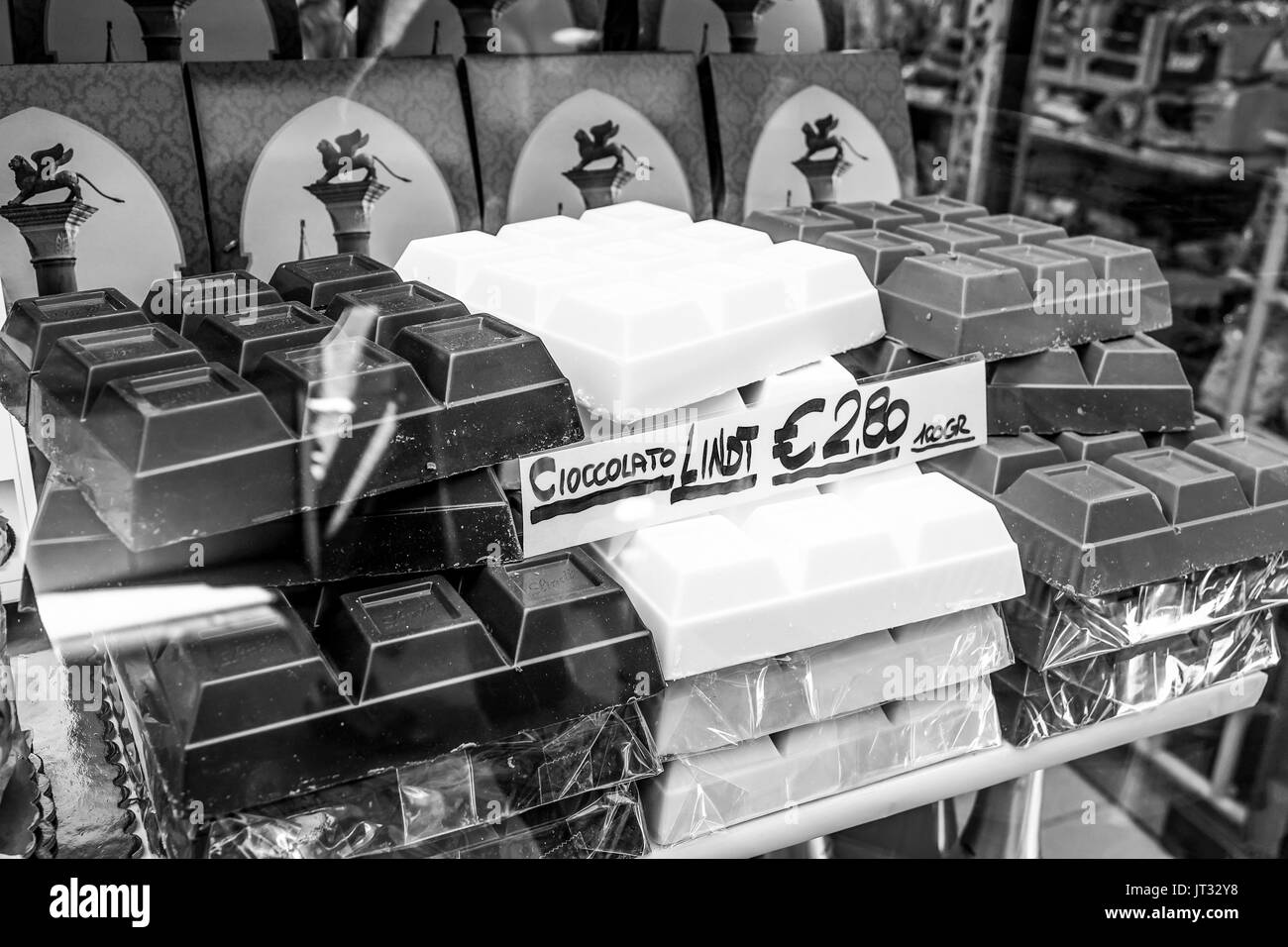Lindt chocolate in Venice - VENICE, ITALY - JUNE 29, 2016 Stock Photo