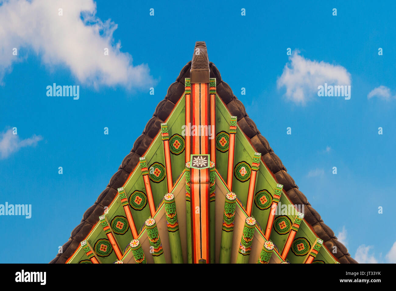 Roof of Gyeongbokgung palace in Seoul, Korea Stock Photo