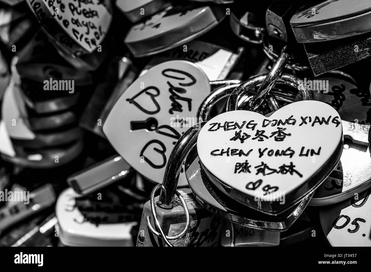 Thousands of locks attachted to the wall of Juliets house in Verona as