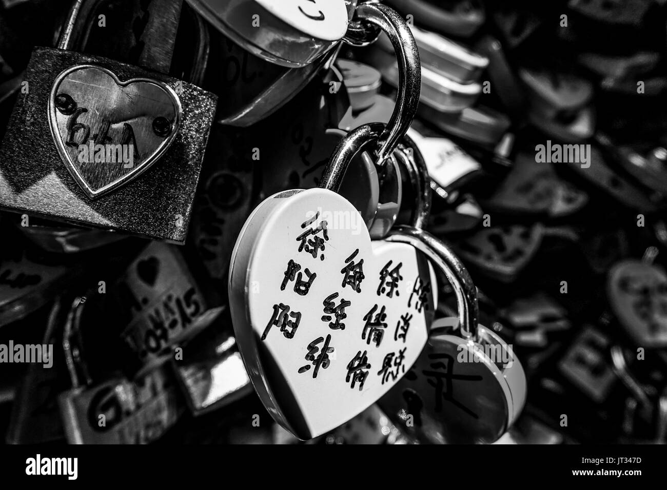 Locks attachted to the wall of Juliets house in Verona as a proof of ...