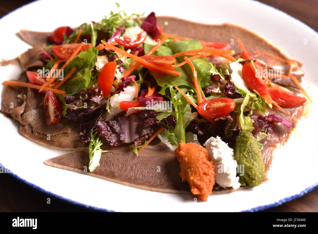 Braised ox tongue Stock Photo Alamy