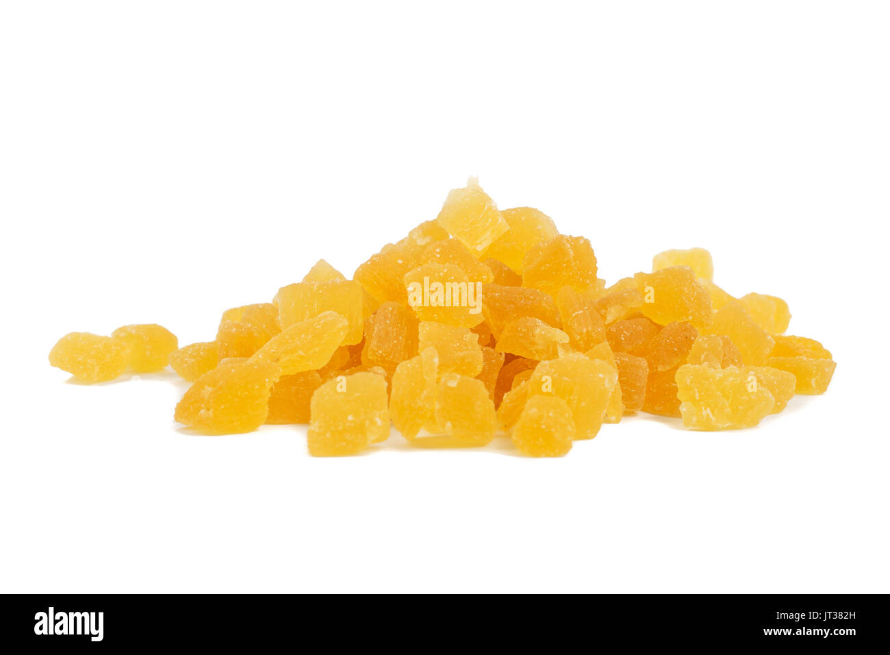 dried pineapple, yellow color, isolated on white background Stock Photo