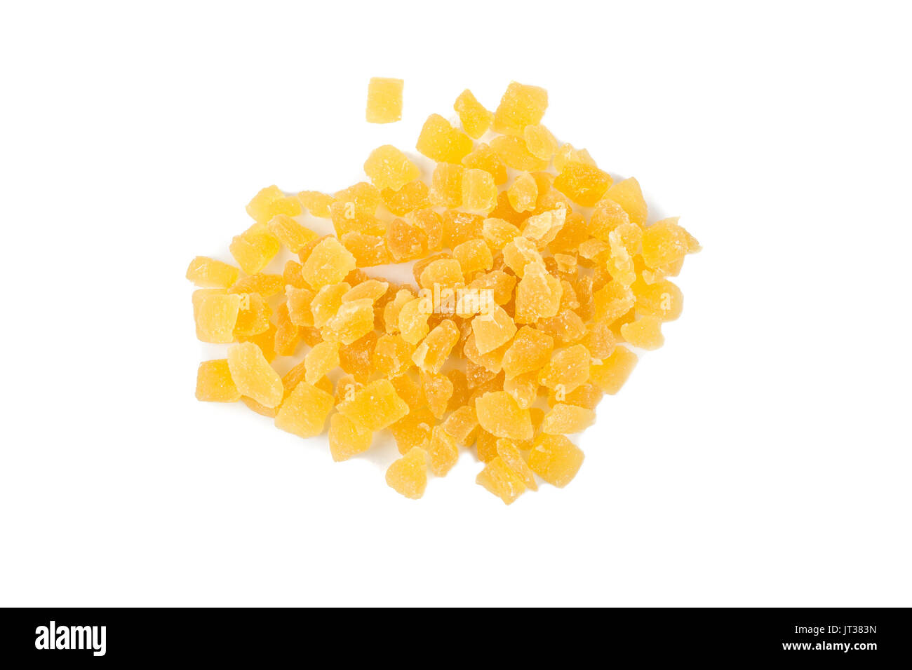 dried pineapple, yellow color, isolated on white background Stock Photo