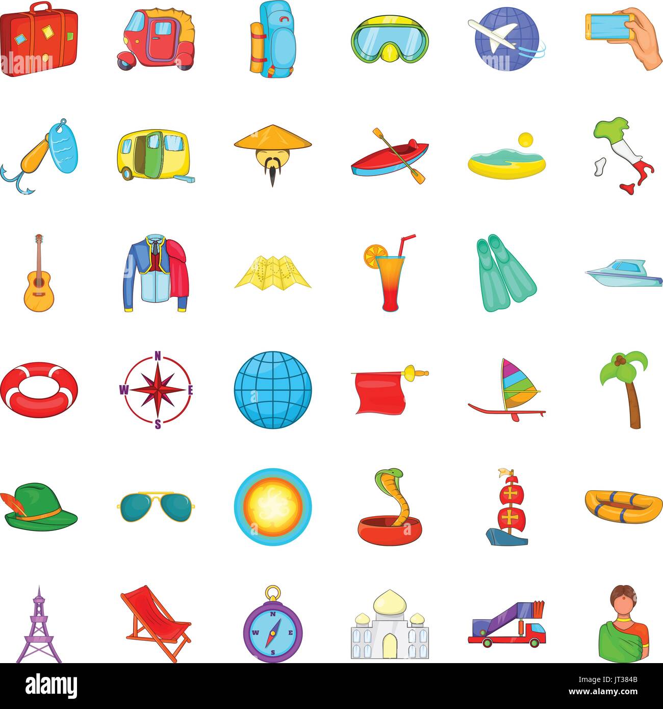 Globe travel icons set, cartoon style Stock Vector Image & Art - Alamy
