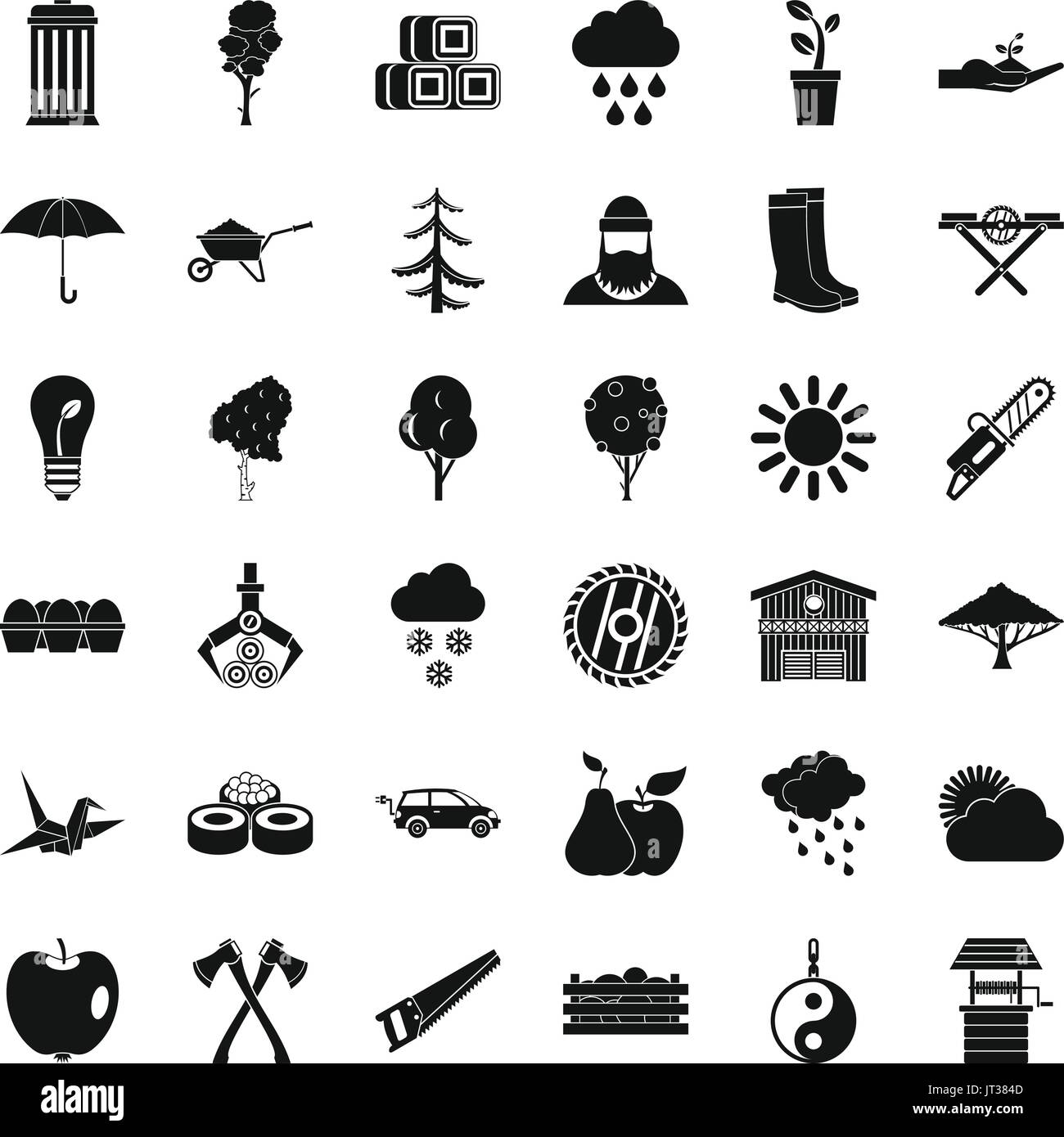 Tree icons set, simple style Stock Vector Image & Art - Alamy