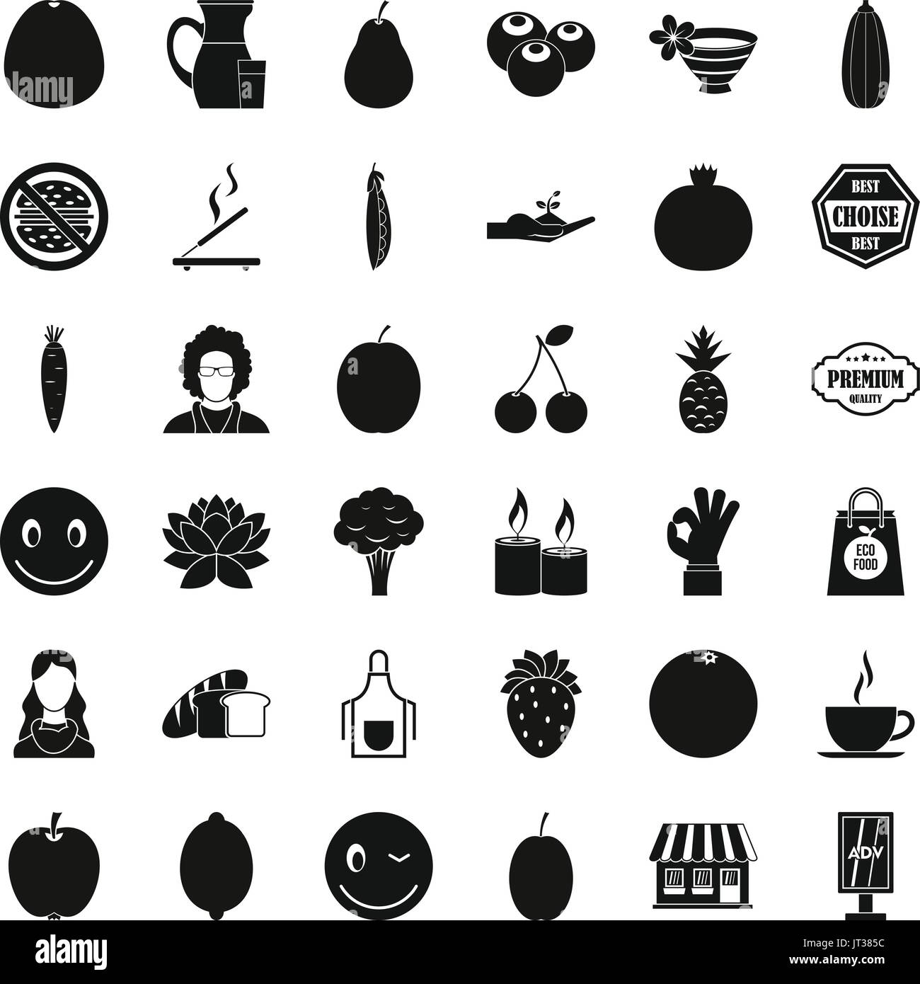 Vegetarian cook icons set, simple style Stock Vector Image & Art - Alamy