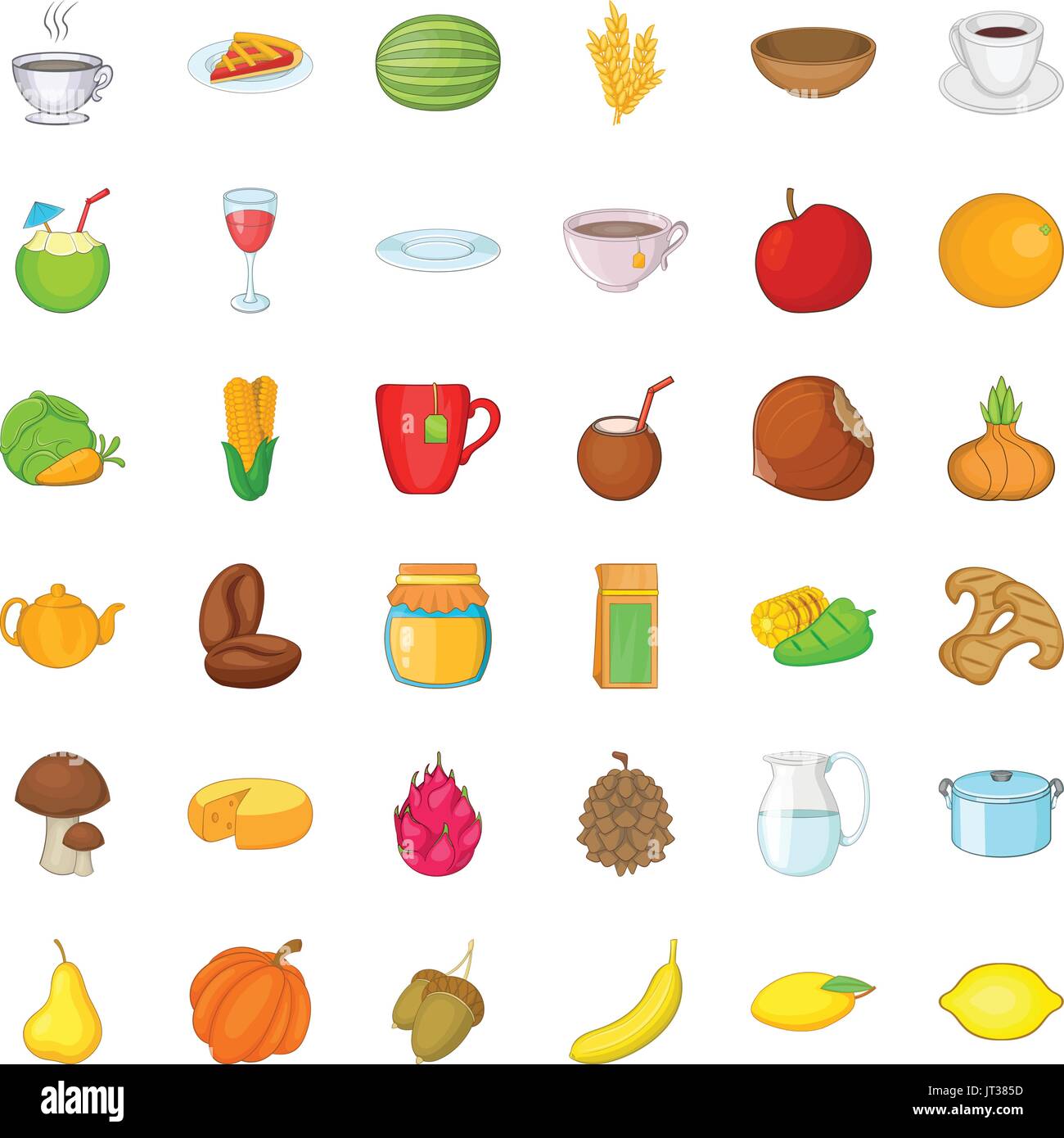 Vegetarian kitchen icons set, cartoon style Stock Vector Image & Art ...