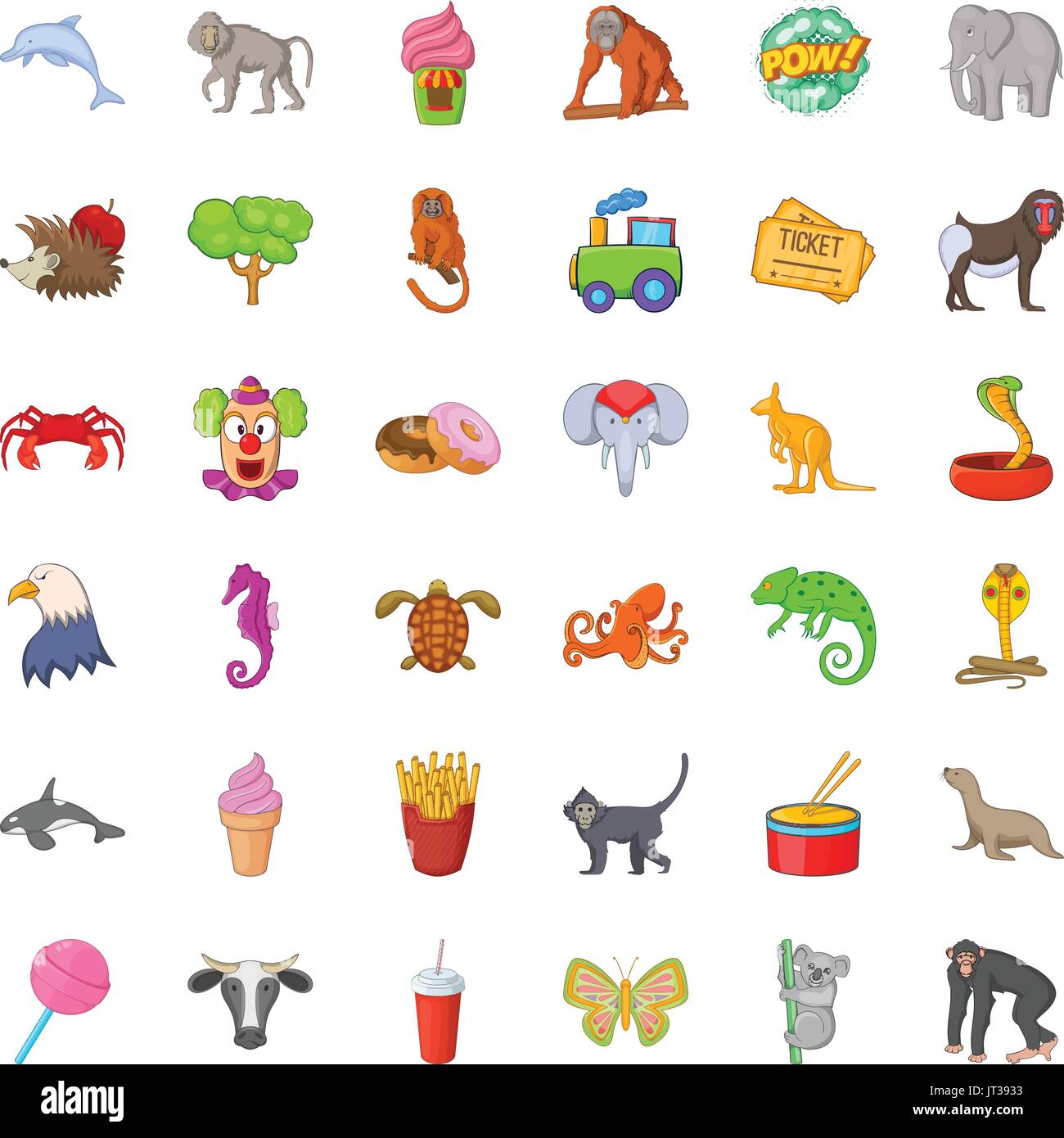 Funny circus icons set, cartoon style Stock Vector Image & Art - Alamy