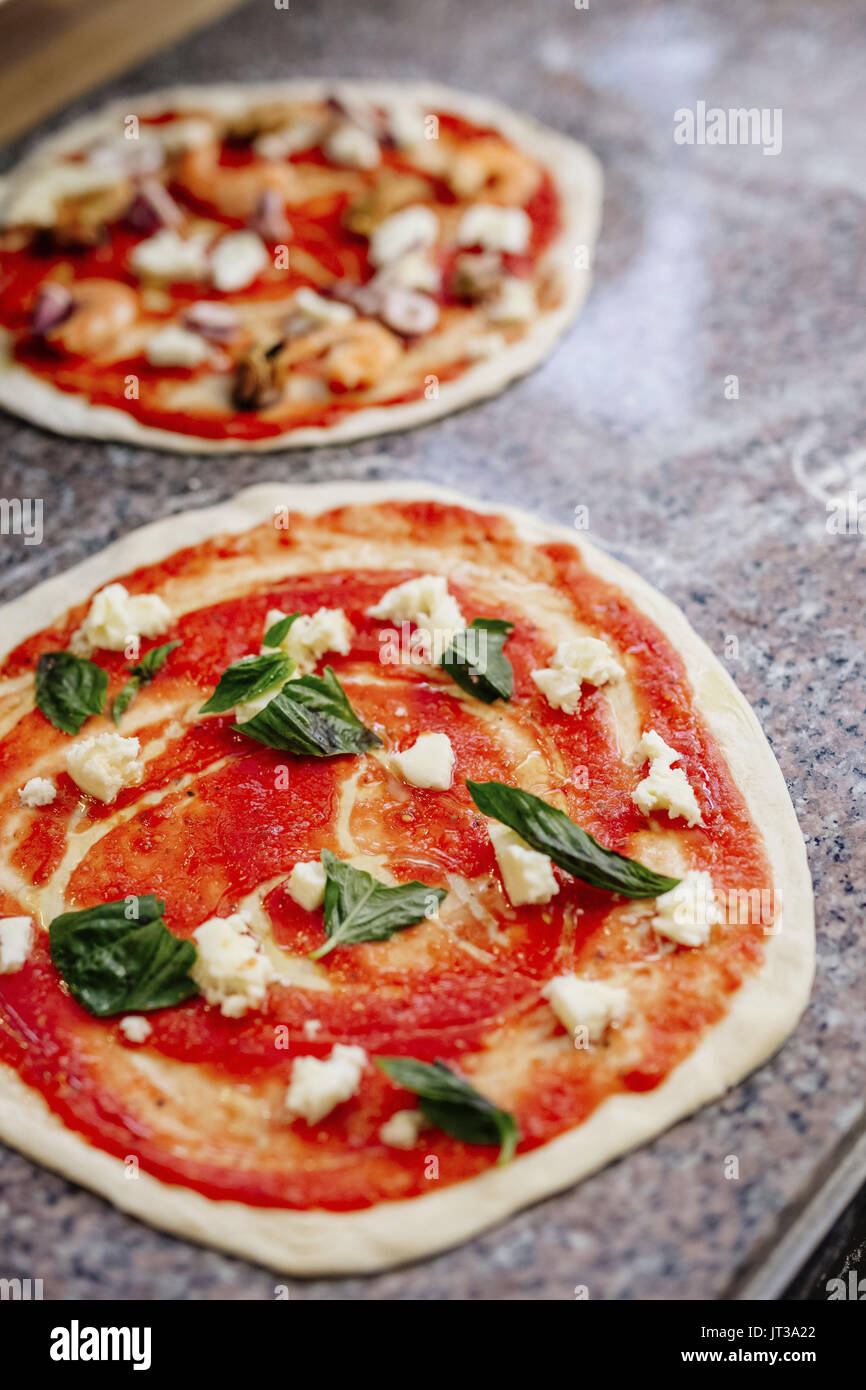 Tomato paste pizza Stock Photo Alamy