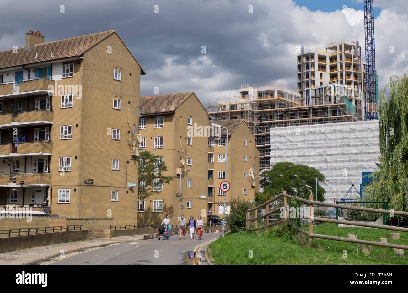 Woodberry Down housing estate in Hackney with mixture of affordable