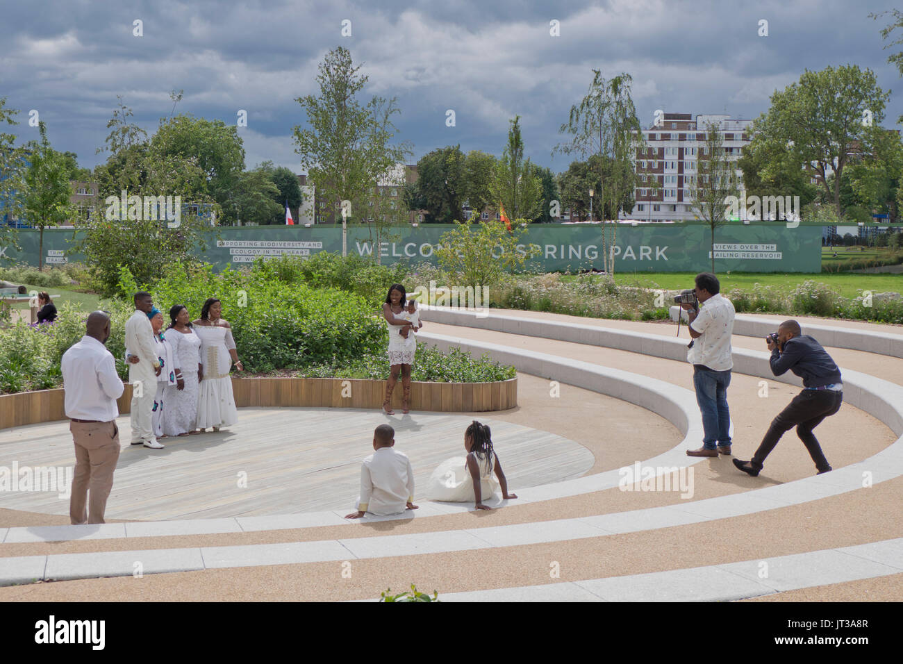 Wedding ceremony photo-call at the Woodberry Down housing estate in ...