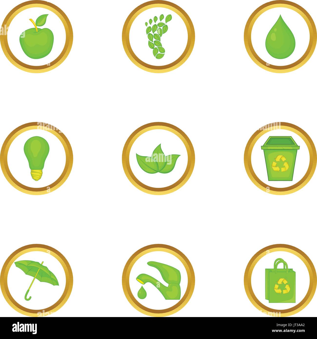 Green world icons set, cartoon style Stock Vector Image & Art - Alamy