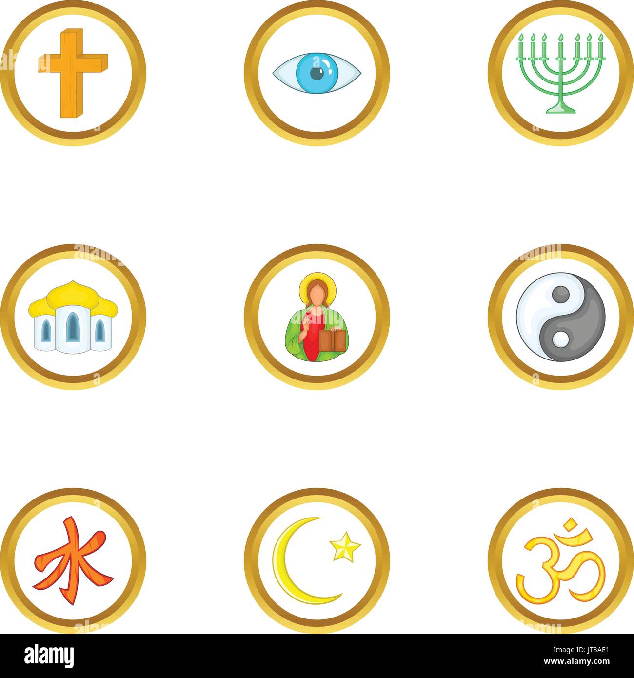 Types of religion icons set, cartoon style Stock Vector Image & Art Alamy