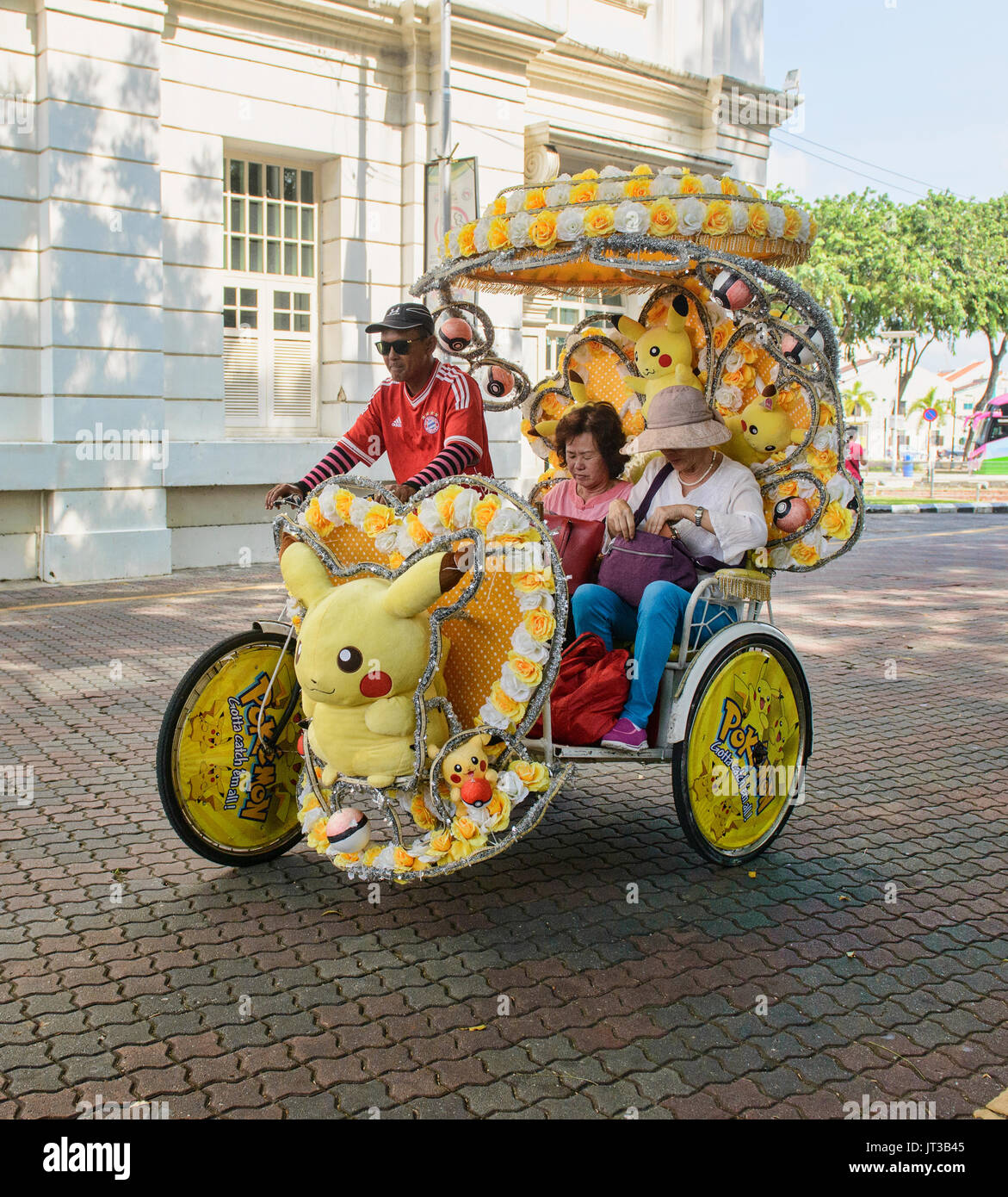 Rickshaw (trishaw) in UNESCO World Heritage Malacca, Malaysia Stock ...