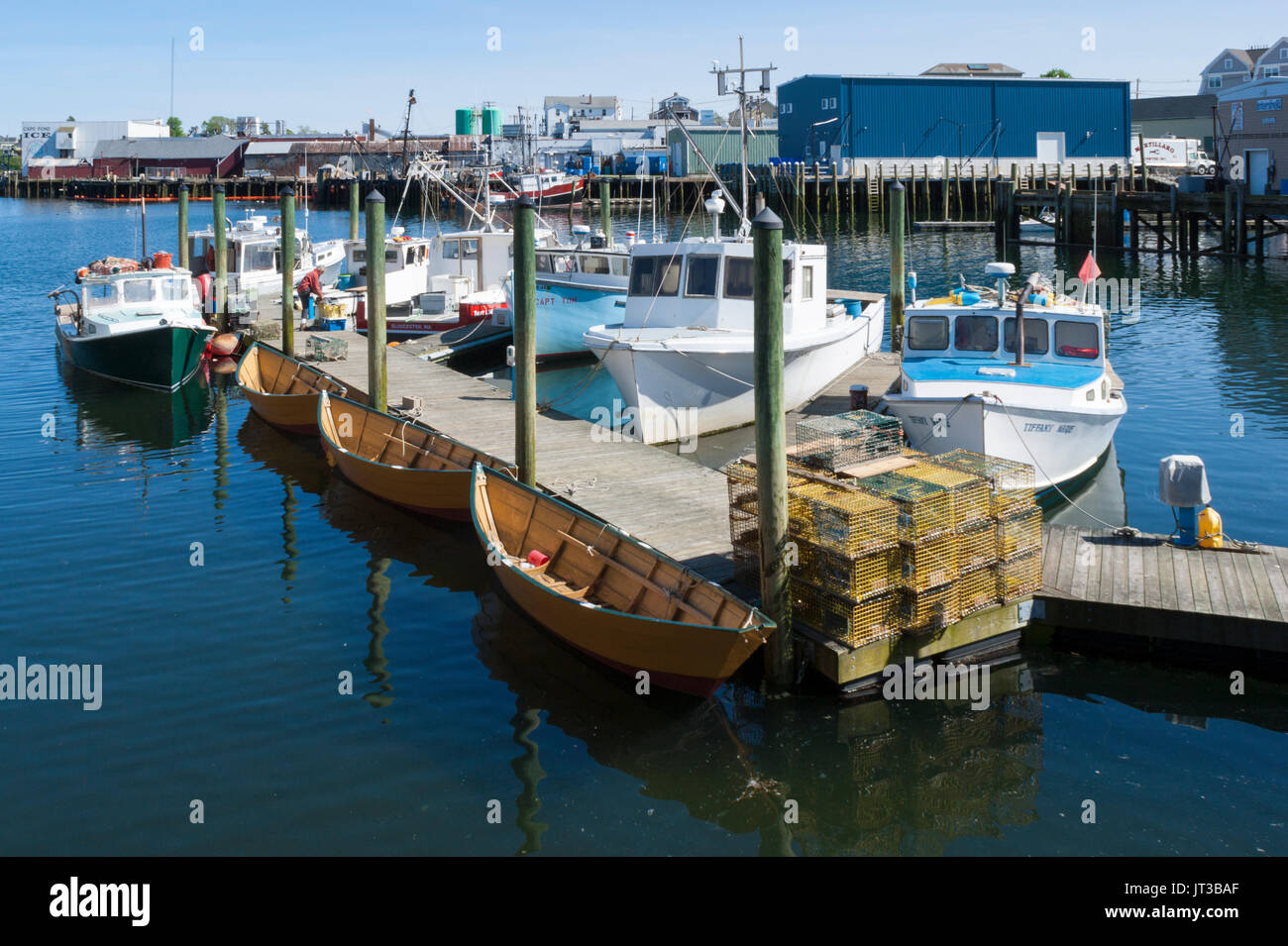 Lobster boats docked in Gloucester Harbor. Cape Ann, Massachusetts