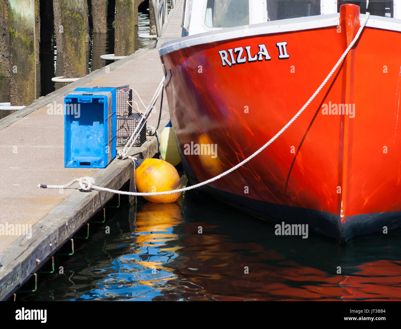 Rizla II a lobster boat docked in Gloucester Harbor. Cape Ann, Massachusetts Stock Photo Alamy