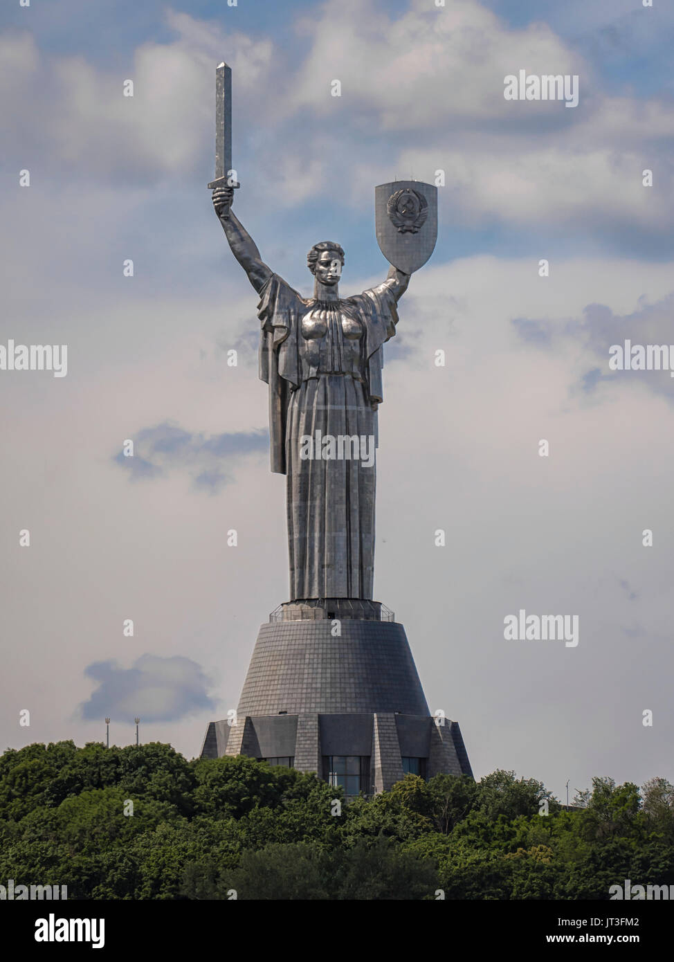 KIEV, UKRAINE - JUNE 12, 2016:  The Motherland Monument that Soviet Union’s victory over the Nazi Germany in WW2 Stock Photo