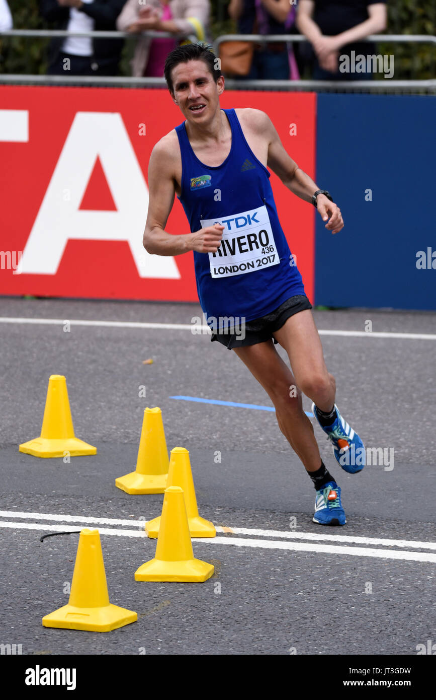 Luis Carlos Rivero of Guatemala running in the IAAF World Championships 2017 Marathon race in London, UK Stock Photo
