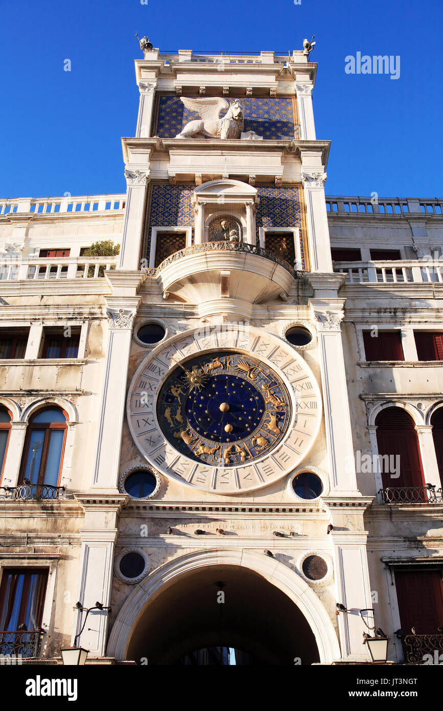 Famous Clock Tower at St. Mark's Square. Venice, Italy Stock Photo - Alamy