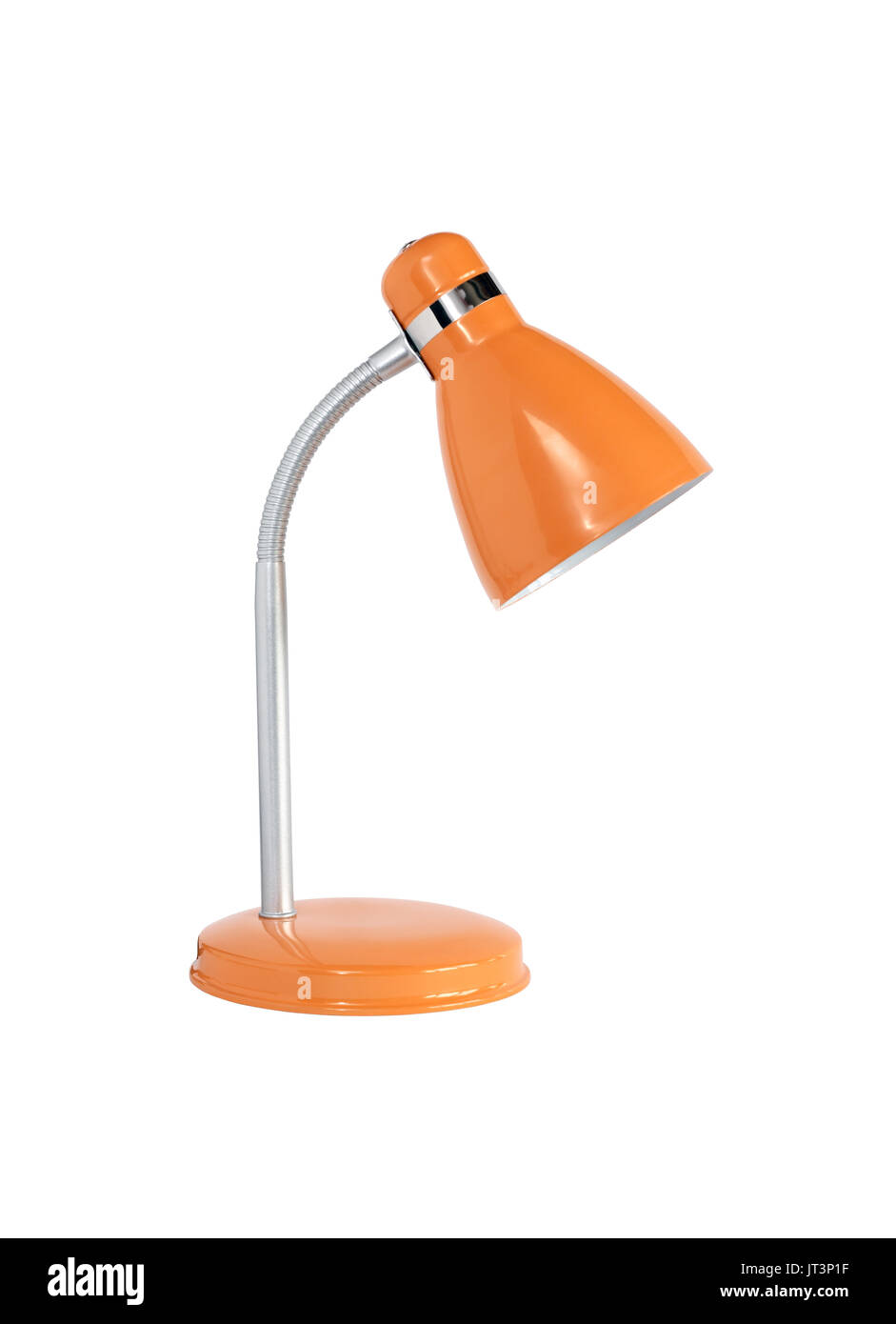 Modern yellow desk lamp on white background. Isolated with clipping path Stock Photo