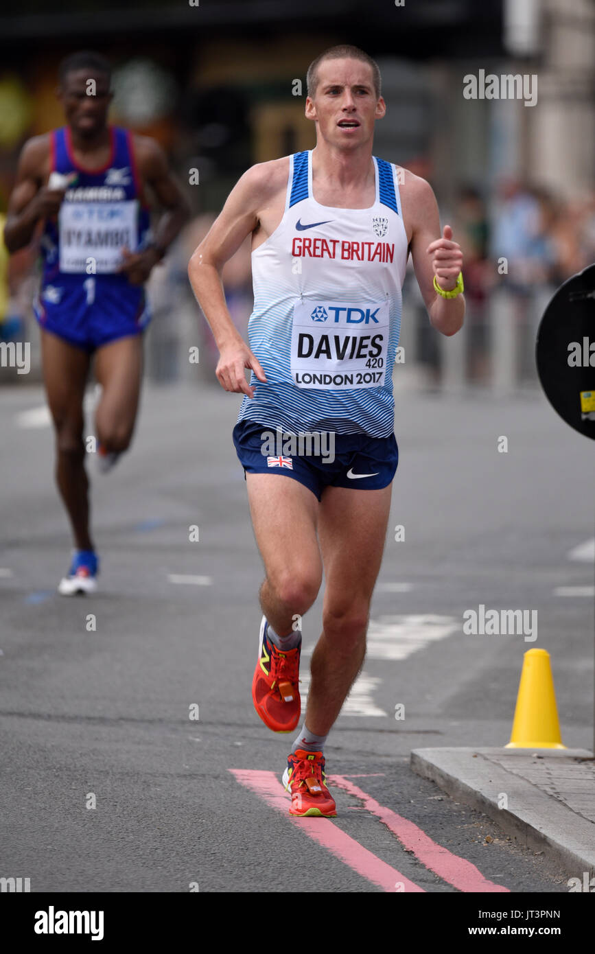 Andrew Davies of Great Britain running in the IAAF World Championships 2017 Marathon race in London, UK Stock Photo