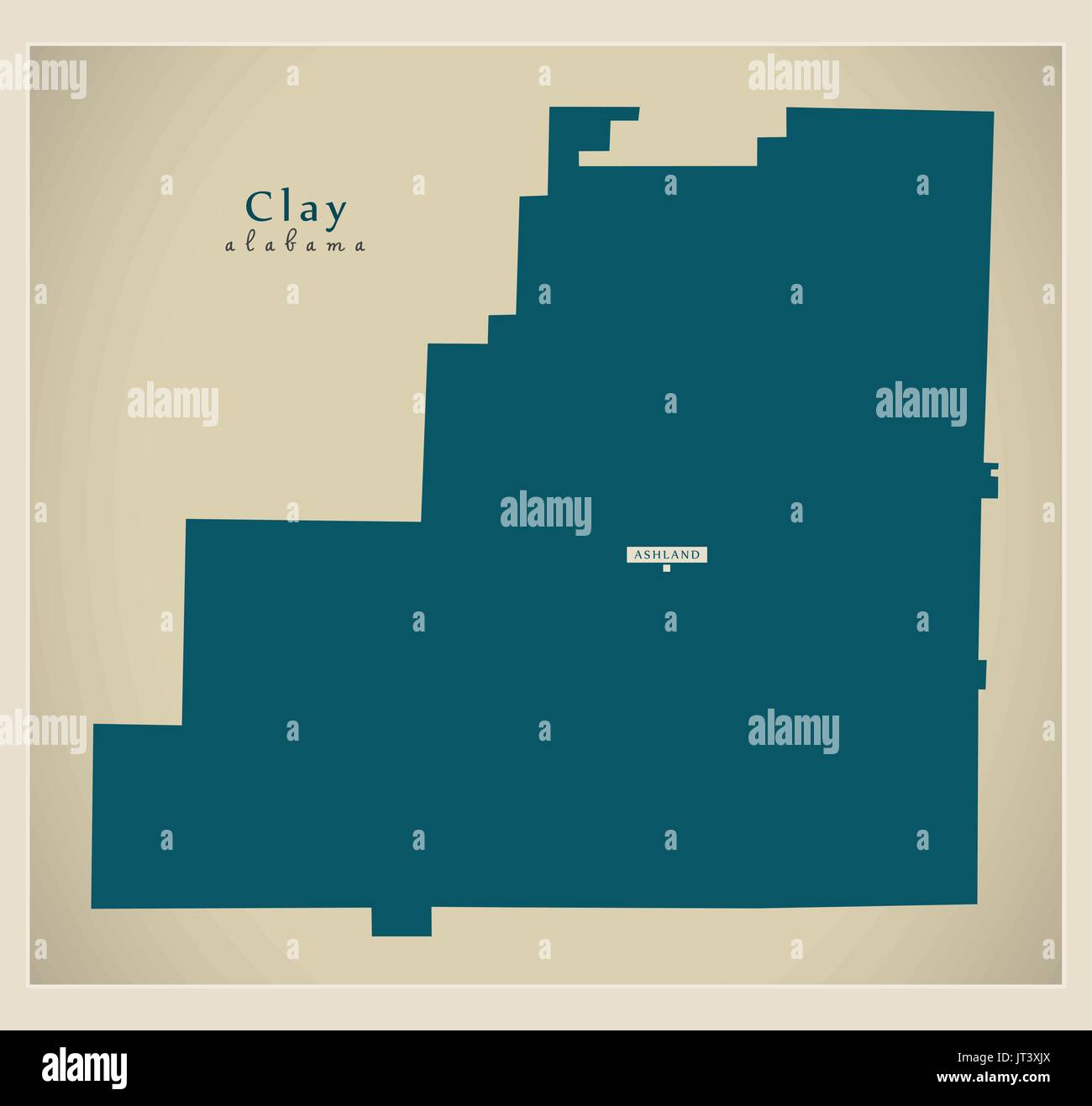 Modern Map Clay Alabama county USA illustration Stock Vector Image & Art Alamy