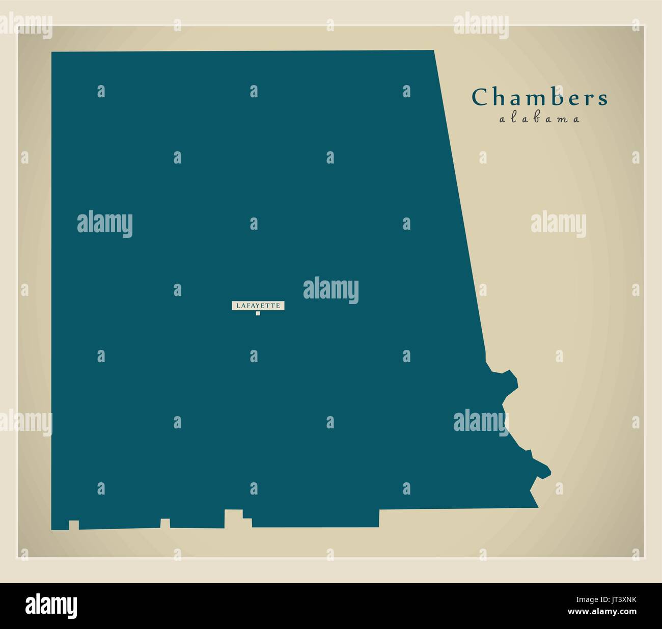 Modern Map Chambers Alabama county USA illustration Stock Vector