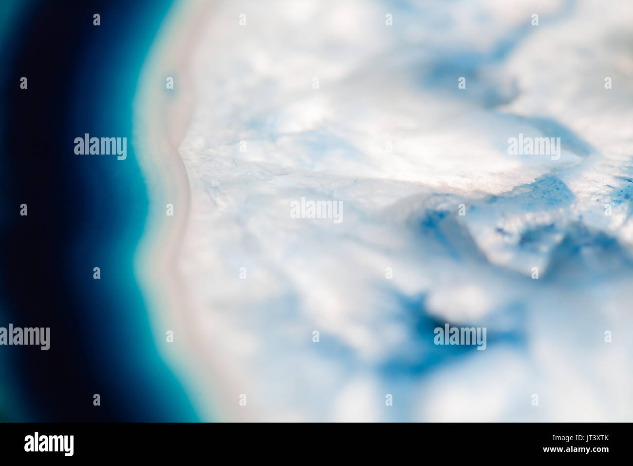 Abstract background, blue agate slice mineral Stock Photo