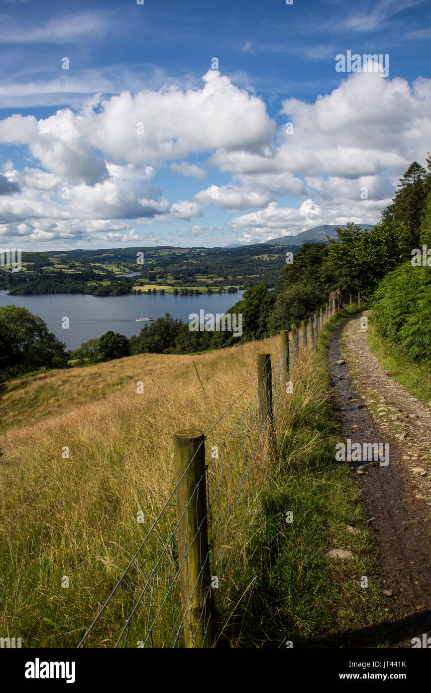 High Viewpoint Overlooking Lake Windermere. Stock Photo