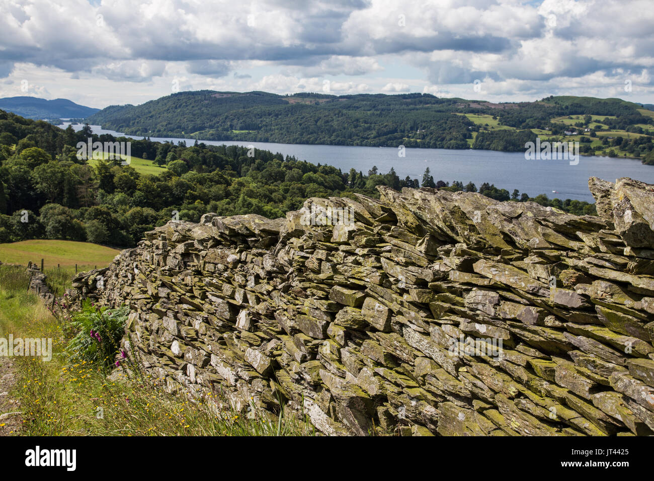 High Viewpoint Overlooking Lake Windermere. Stock Photo
