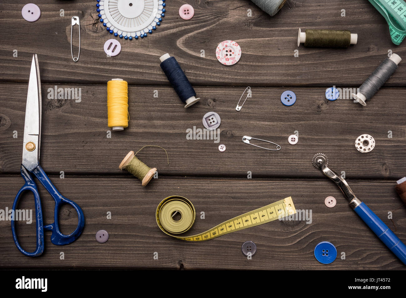 Set various sewing buttons hi-res stock photography and images - Alamy