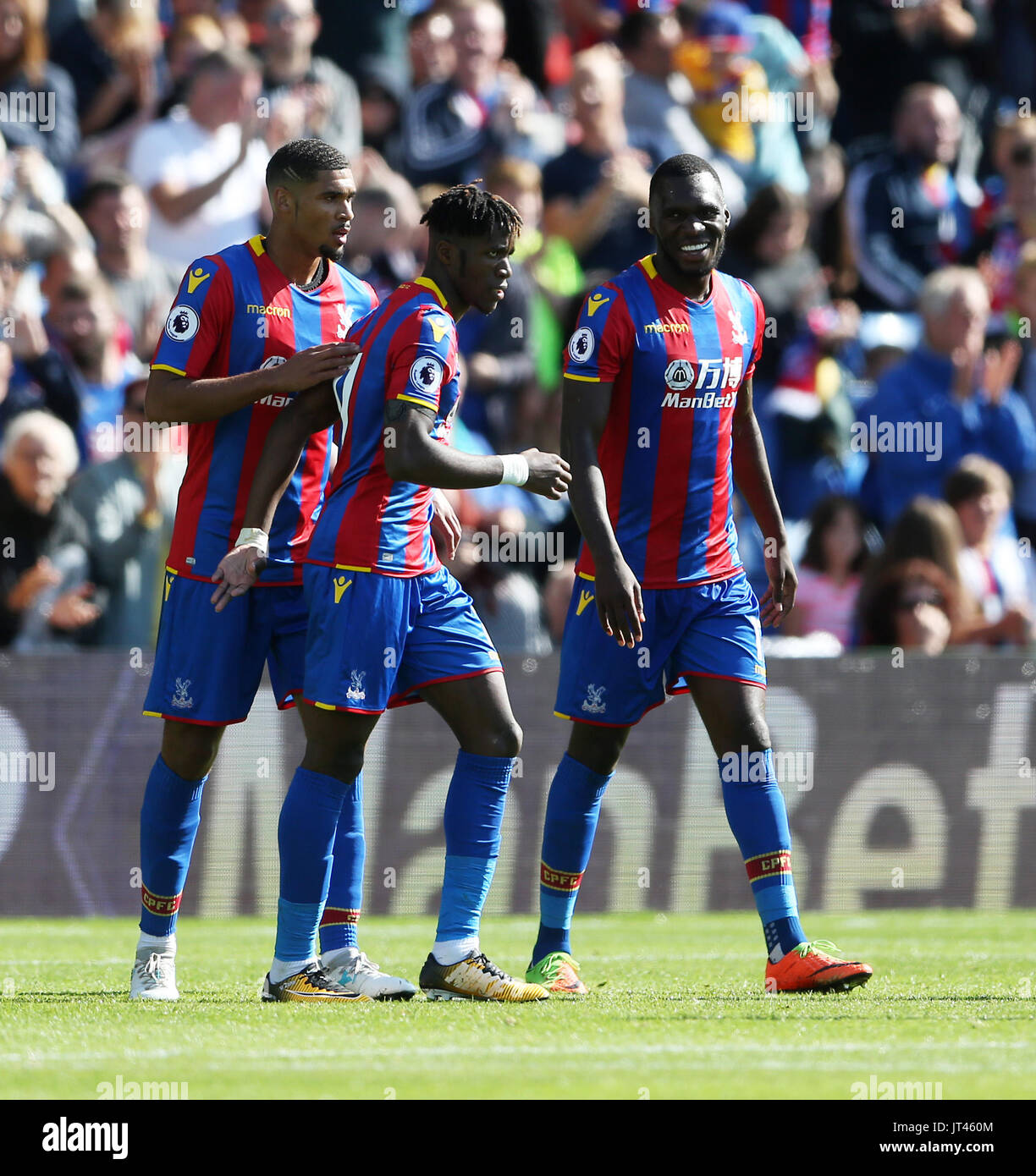 Crystal Palace S Christian Benteke Right Celebrates With Wilfried Stock Photo Alamy