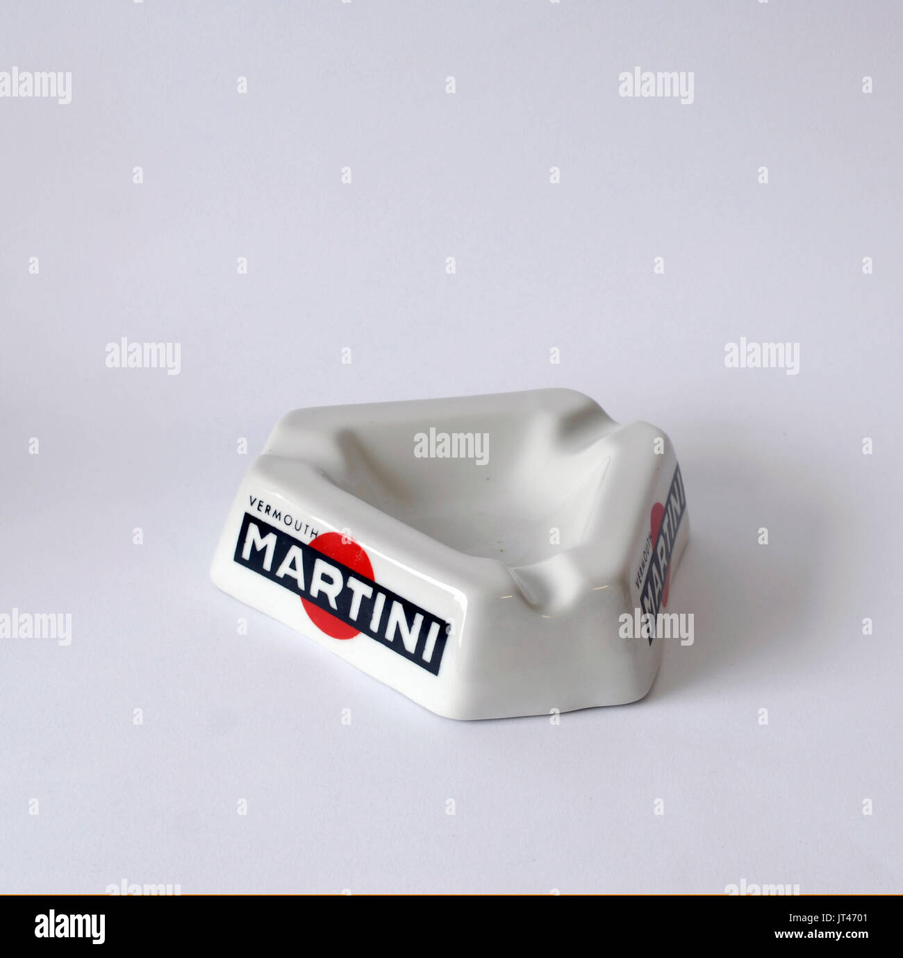 Vintage ashtray made by plastic, publicity logo of Martini Vermouth, for cigarette cigarettes smoker smokers Stock Photo