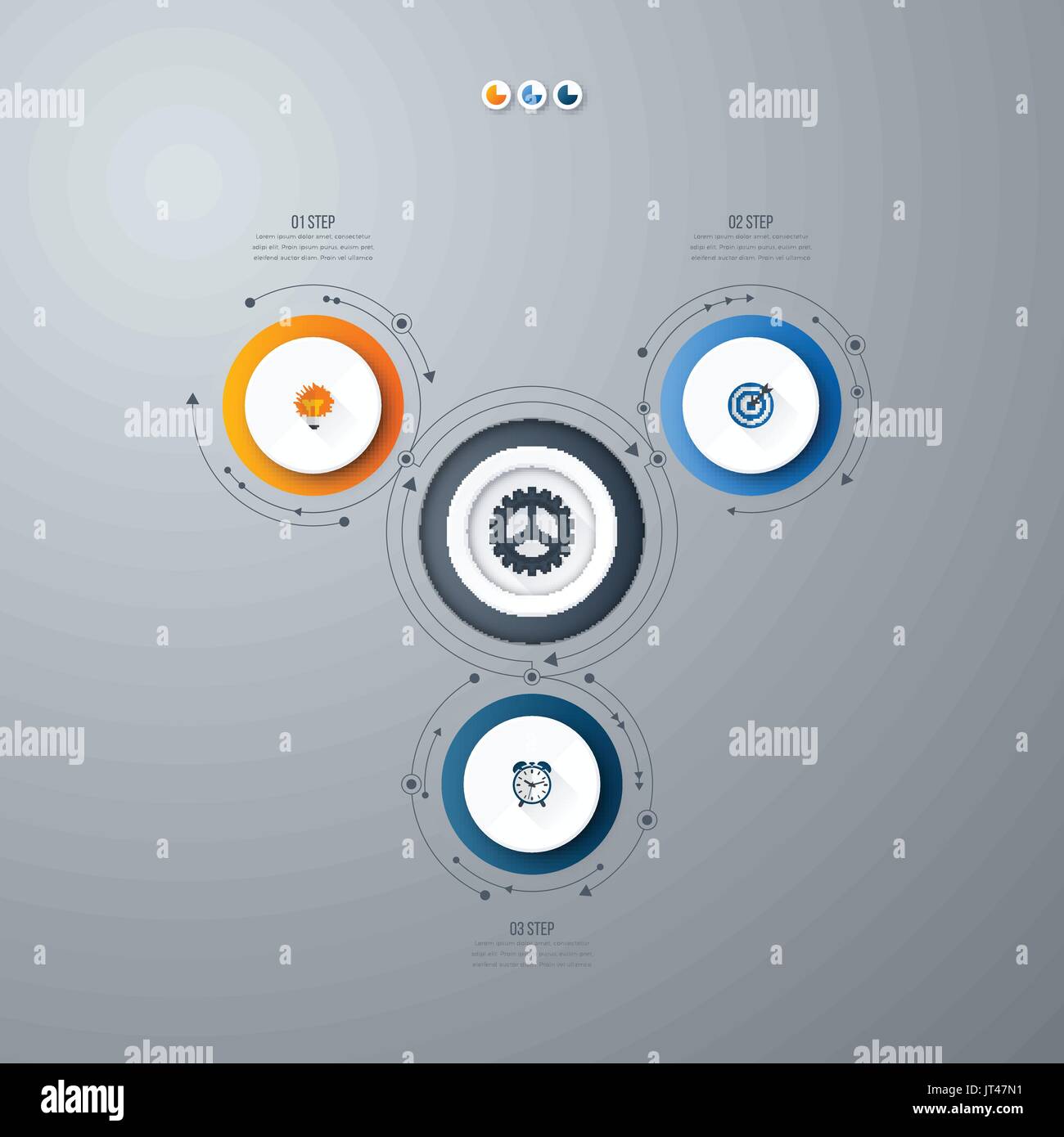 Infographics template 3 options with circle Stock Vector Image & Art ...