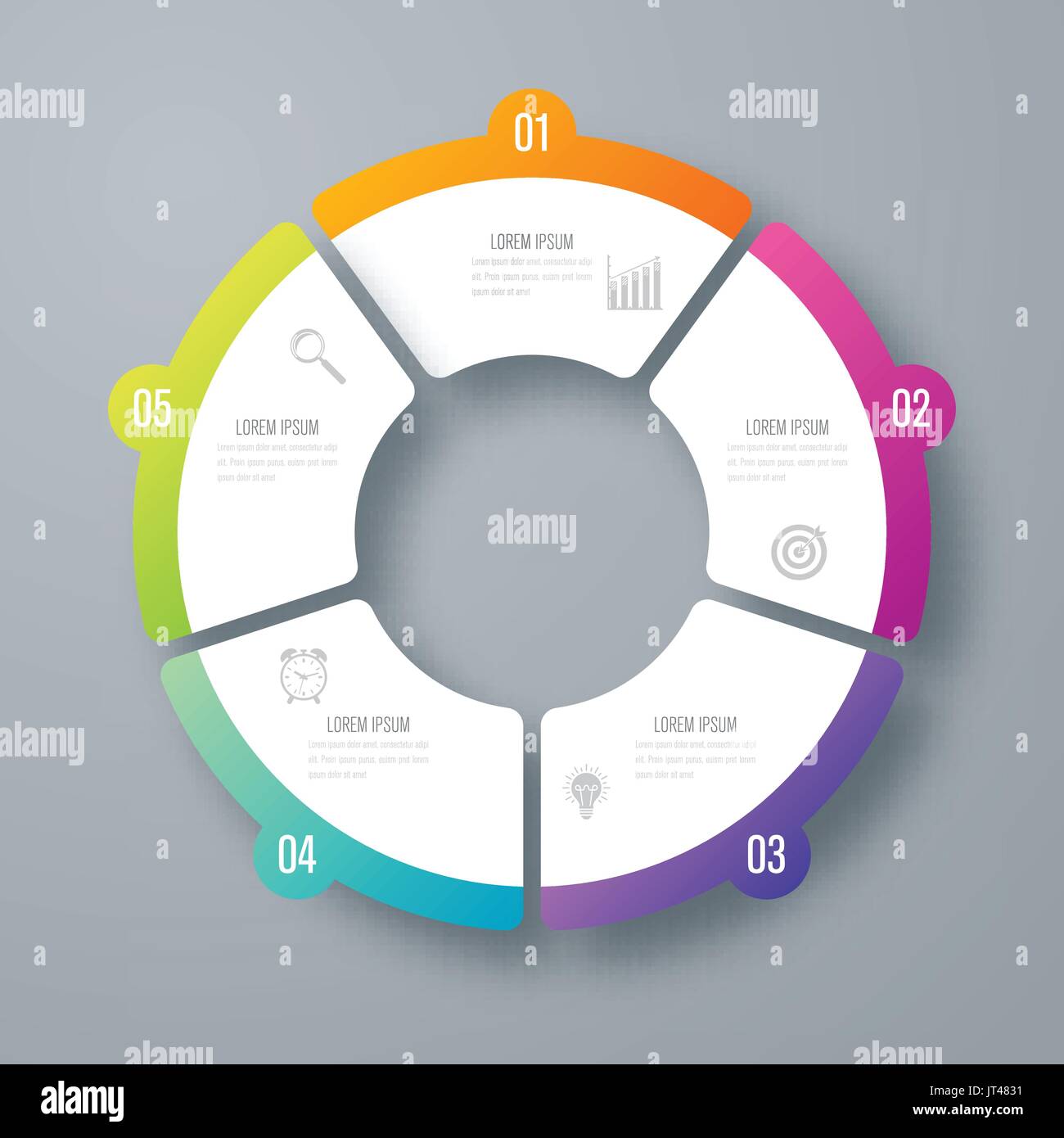 Infographics template 5 options with circle Stock Vector Image & Art ...