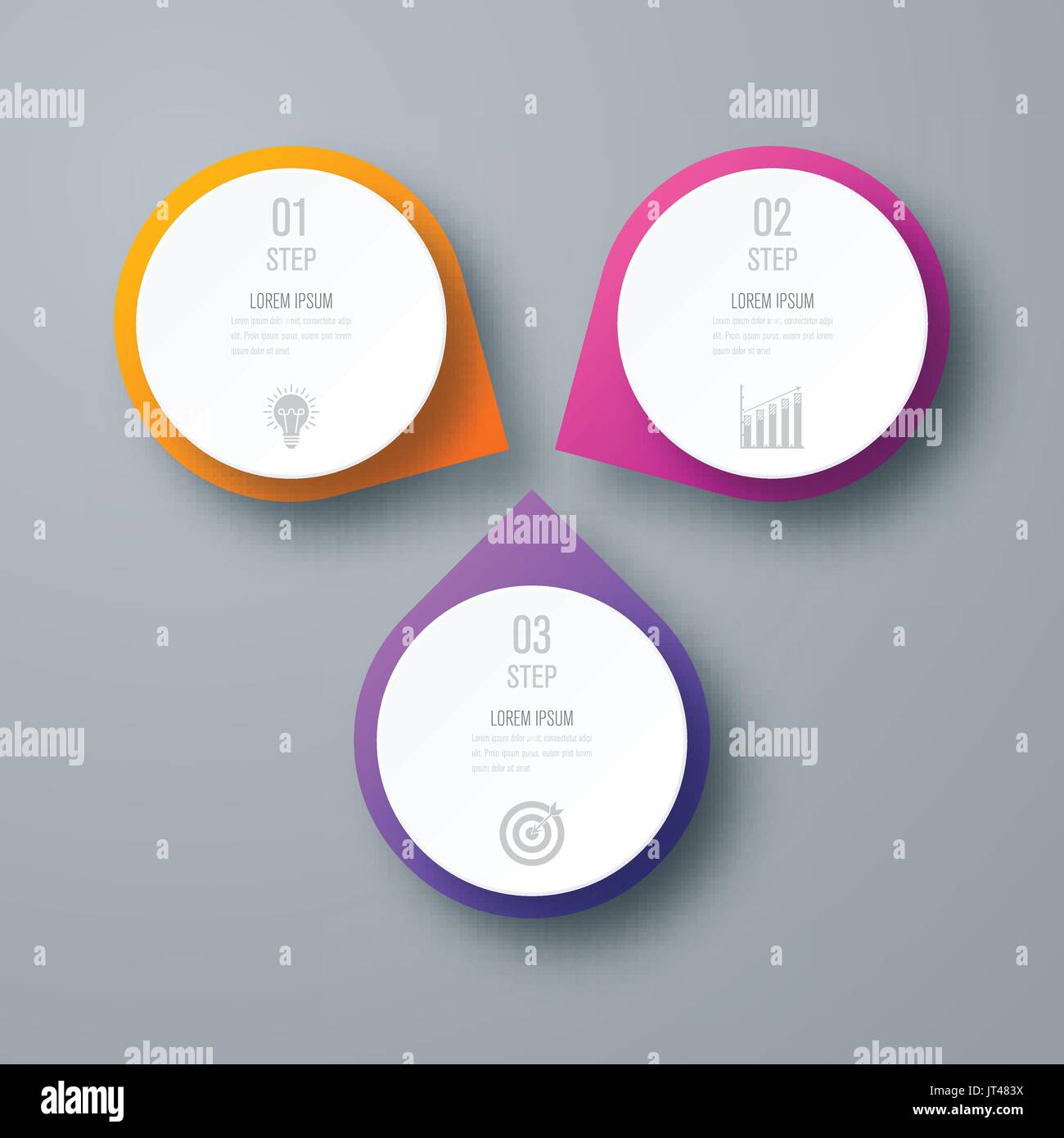 Infographics template 3 options with circle Stock Vector Image & Art ...
