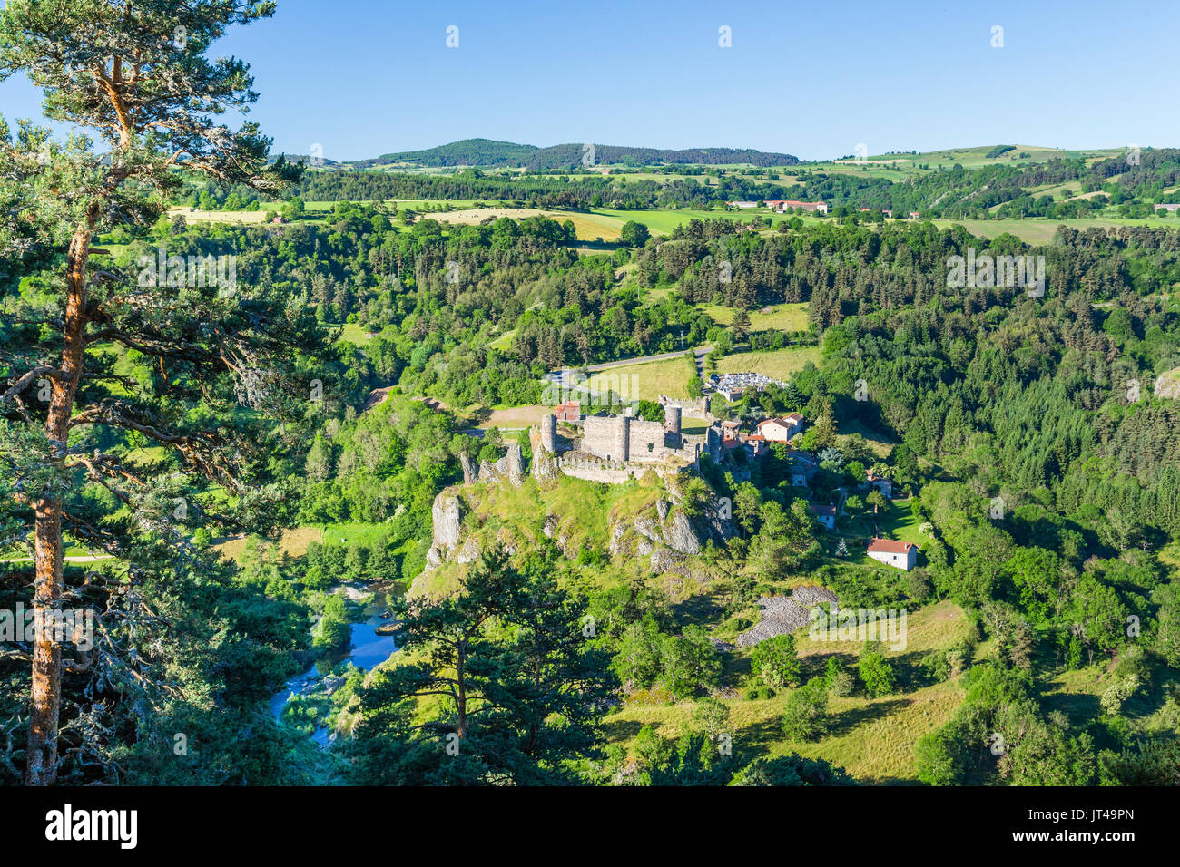 France, Haute-Loire, Loire valley, Arlempdes, labelled Les Plus Beaux Villages de France (The Most beautiful Villages of France) Stock Photo