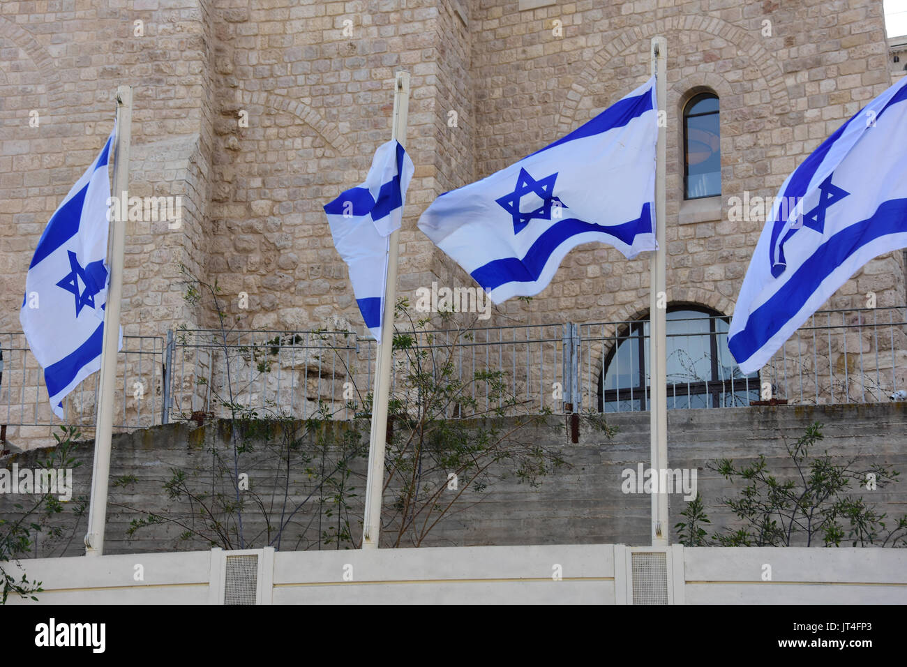 Flags of Israel Stock Photo