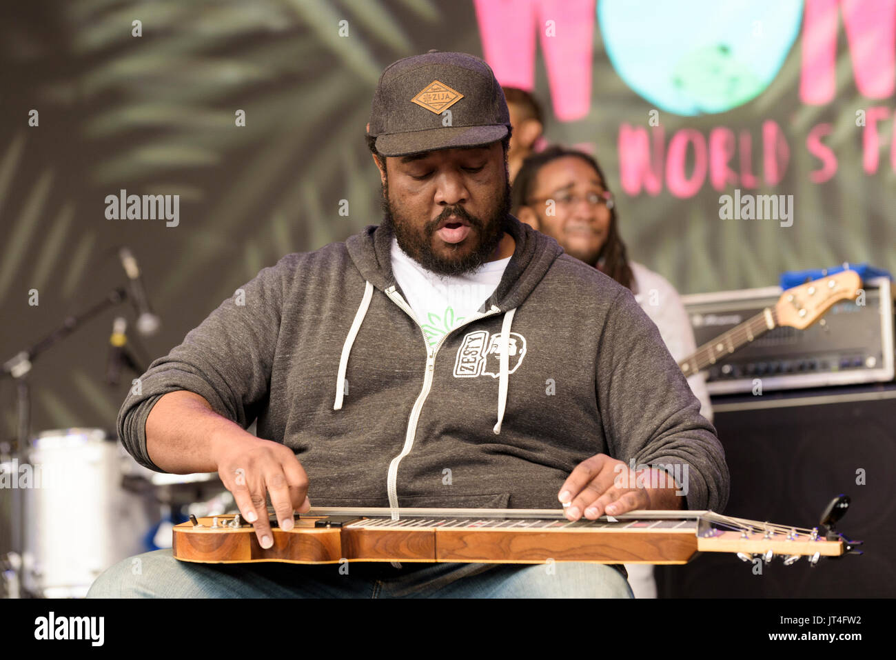 Roosevelt Collier of Bokante performing at the WOMAD Festival Stock Photo -  Alamy