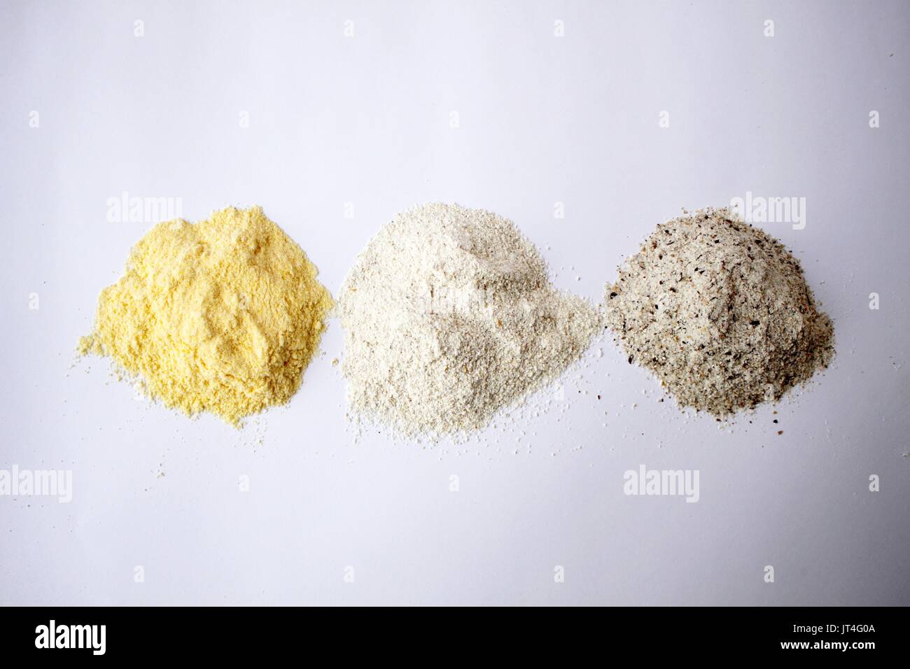 Corn, barley and buckwheat flour Stock Photo Alamy