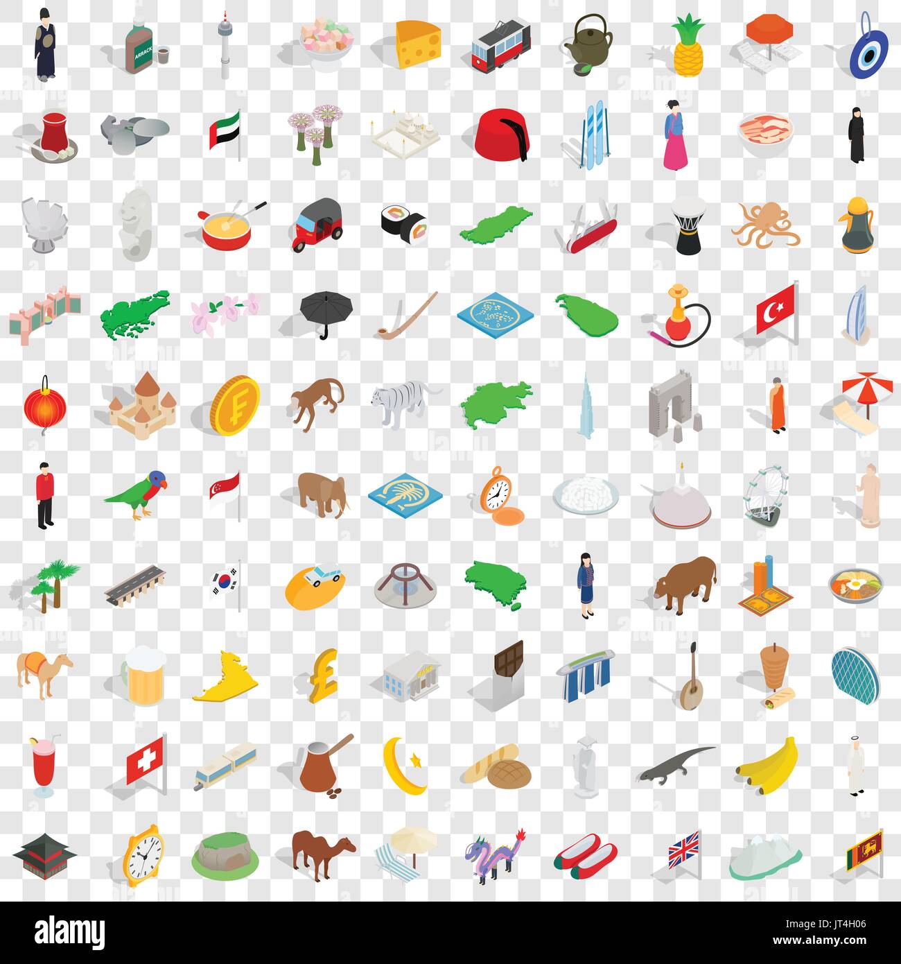 100 tourism icons set, isometric 3d style Stock Vector Image & Art - Alamy