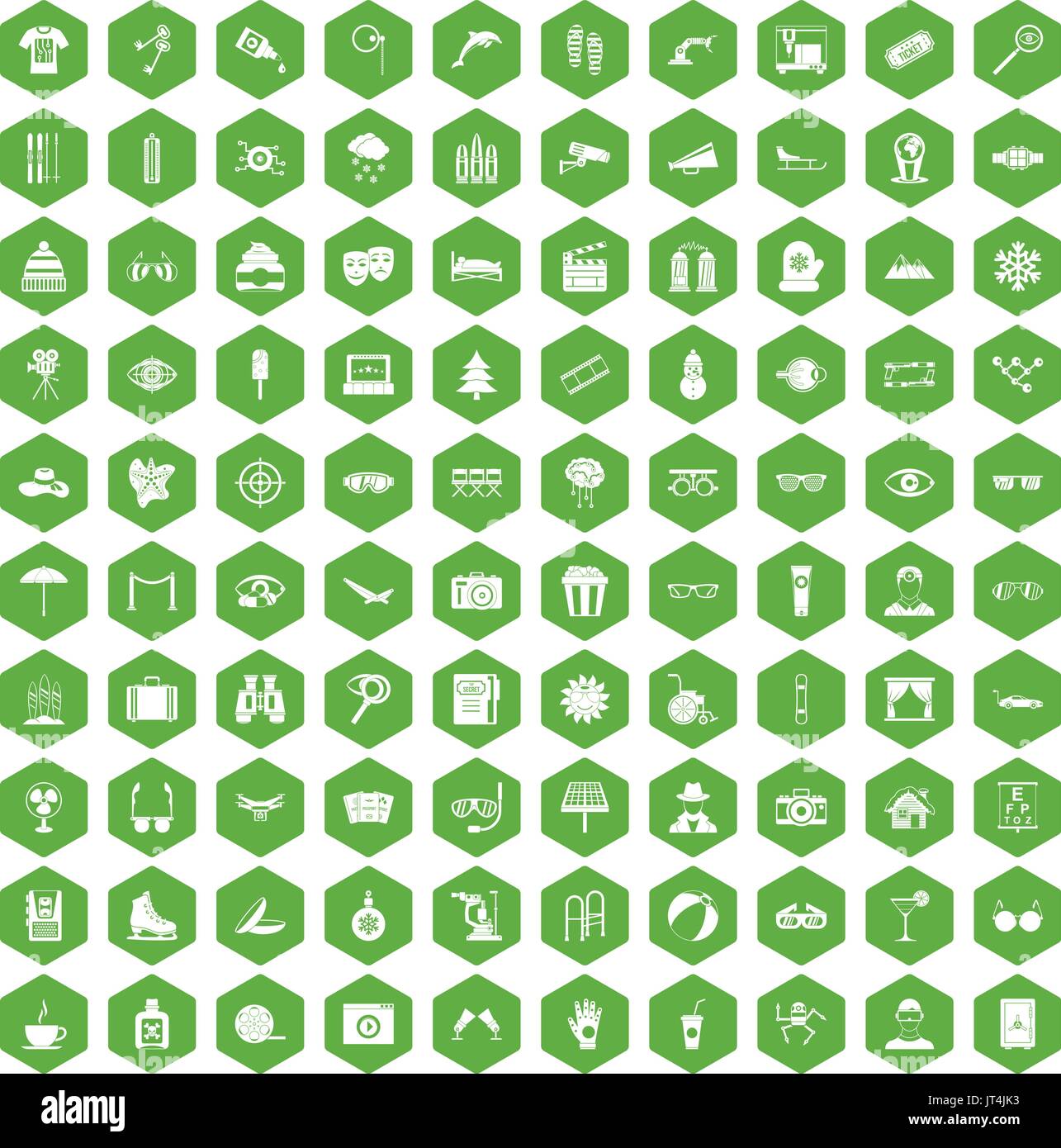 100 glasses icons hexagon green Stock Vector Image & Art - Alamy