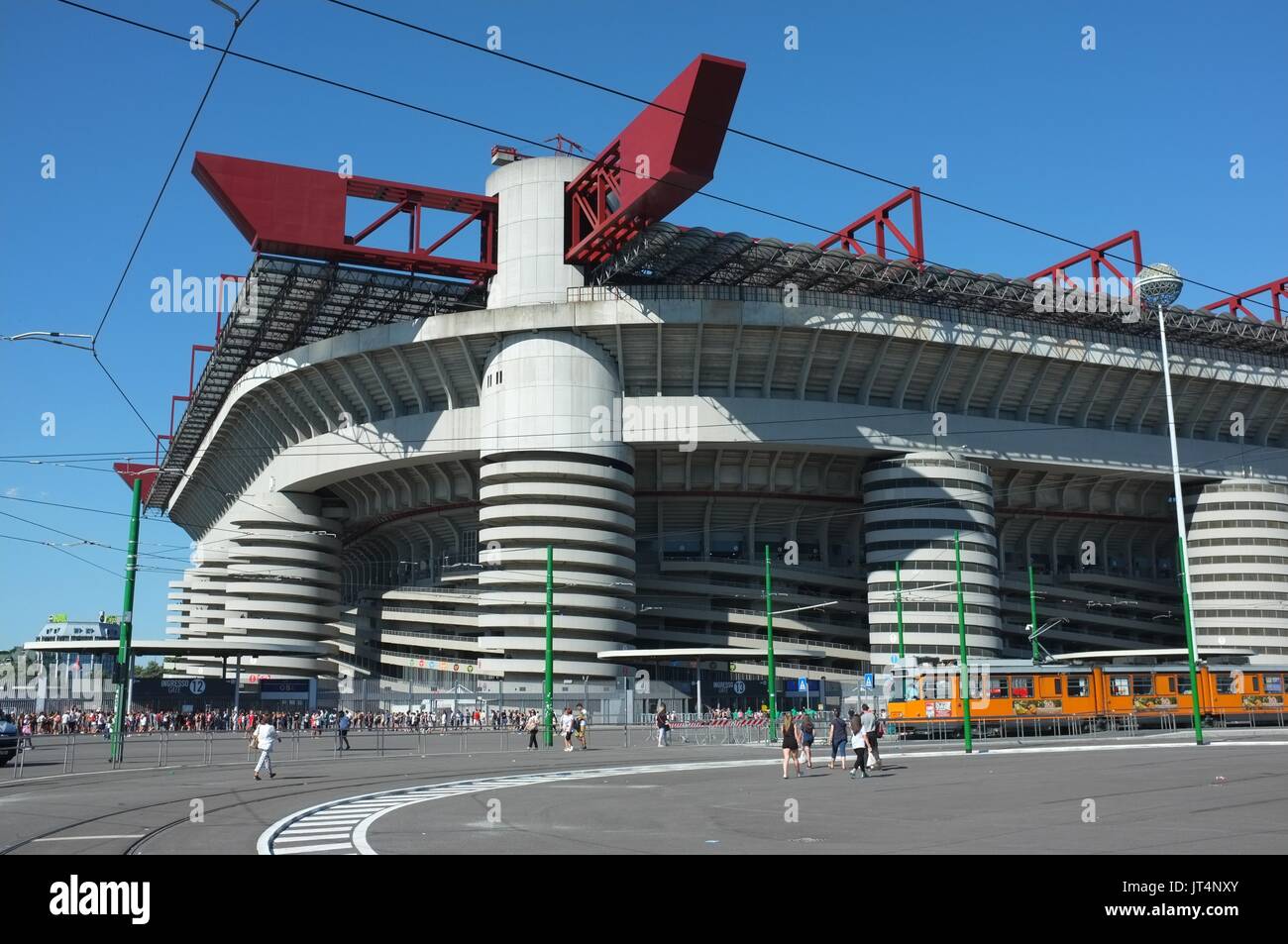 Exterior of the San Siro stadium, Milan, Lombardy, Italy, July 2017 Stock Photo