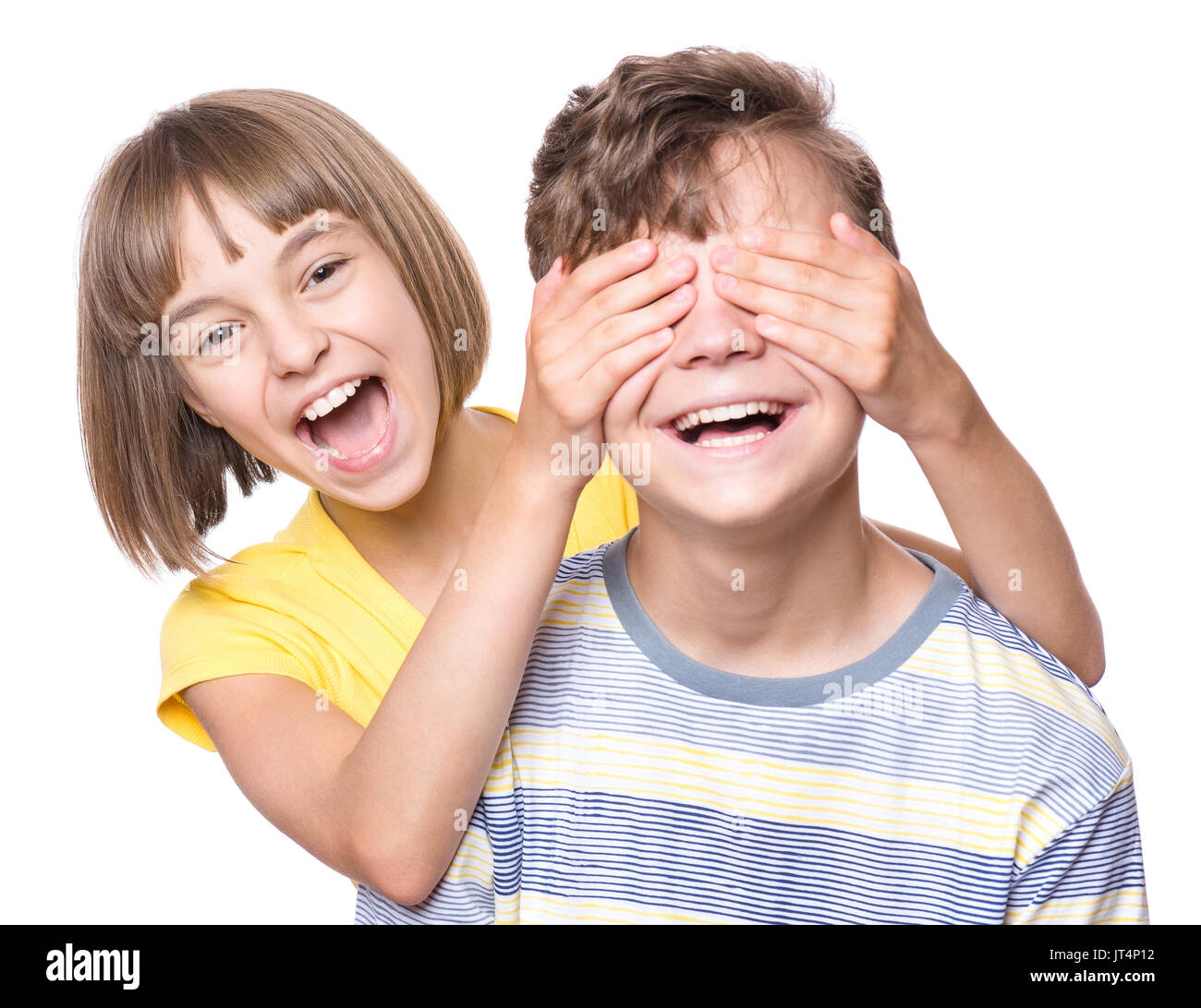 Portrait of brother and sister Stock Photo