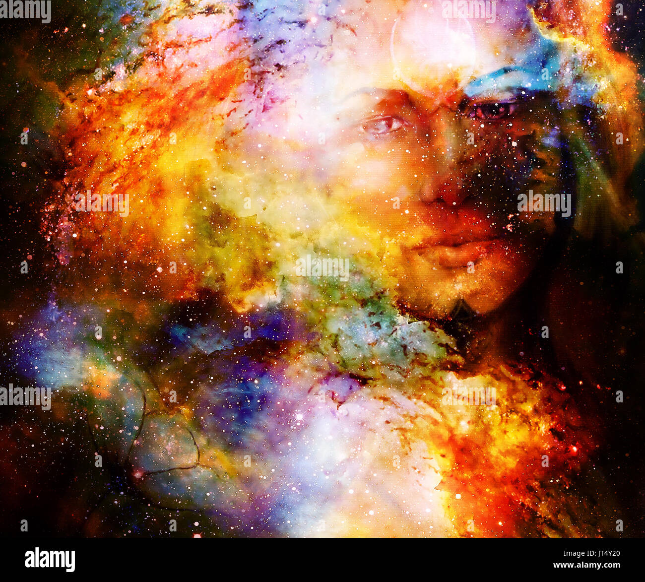 Goddess Woman in Cosmic space. Cosmic Space background Stock Photo - Alamy