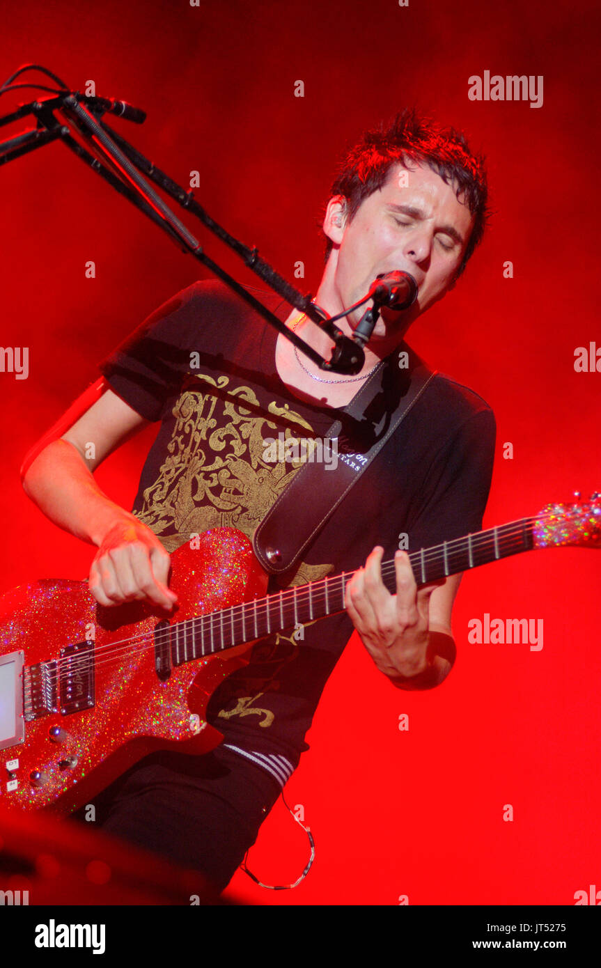 Matthew Bellamy Muse performs 2007 Lollapalooza Chicago,Il Stock Photo