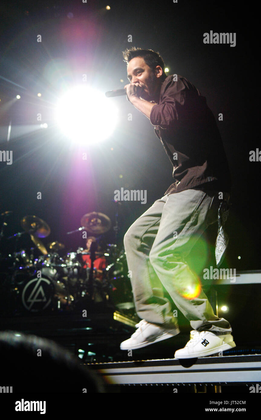 Mike Shinoda Linkin Park performing Staples Center Los Angeles,Ca. Stock Photo